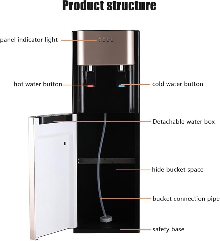 Wasserspender mit Leerflaschenanzeige für Zuhause und Büro, Heiß- und Kaltfunktion