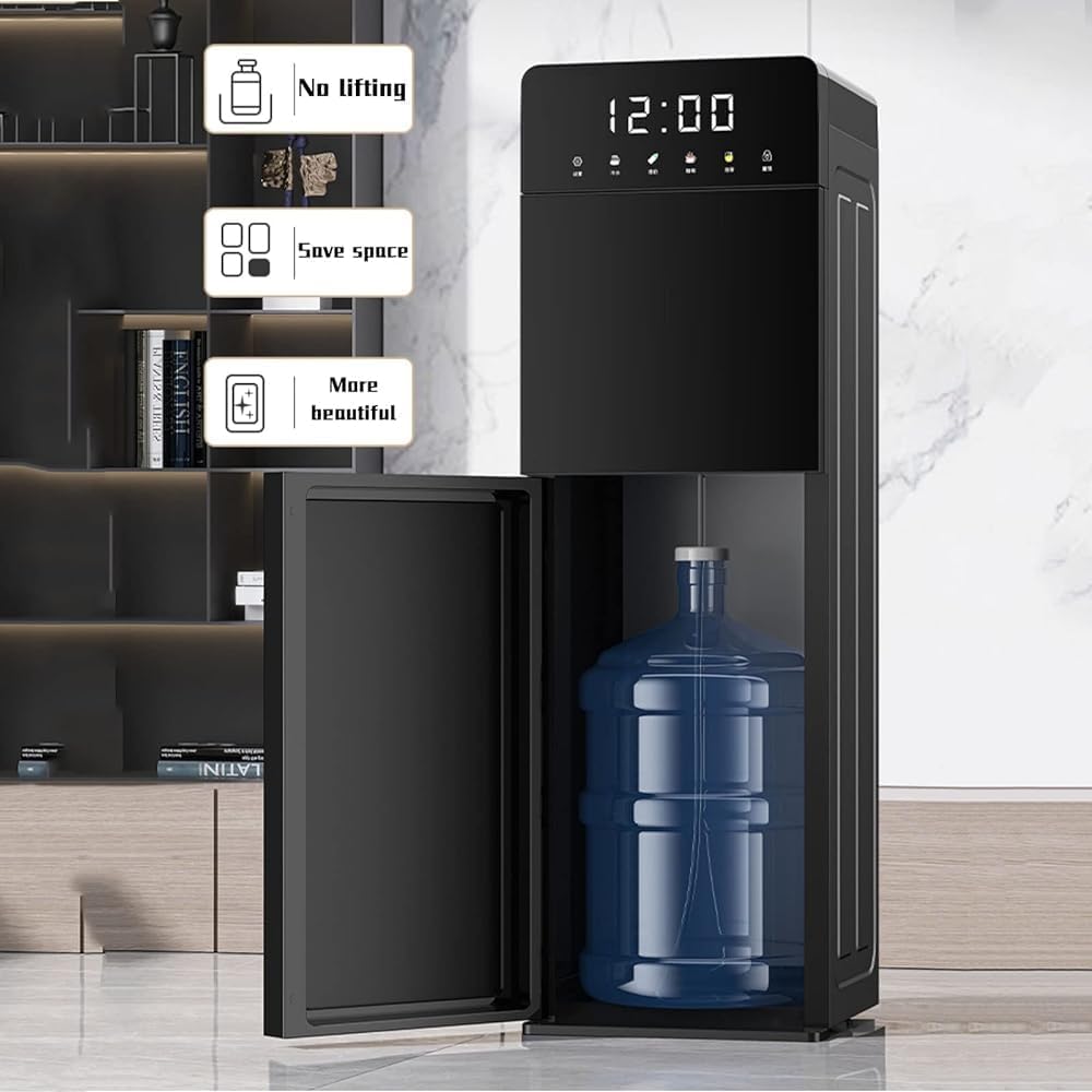 Wasserkühler-Spender für Heiß und Kälte, freistehend für 1,8 l Flaschen, für Zuhause, Büro, Schule, einfacher und bequemer Zugang