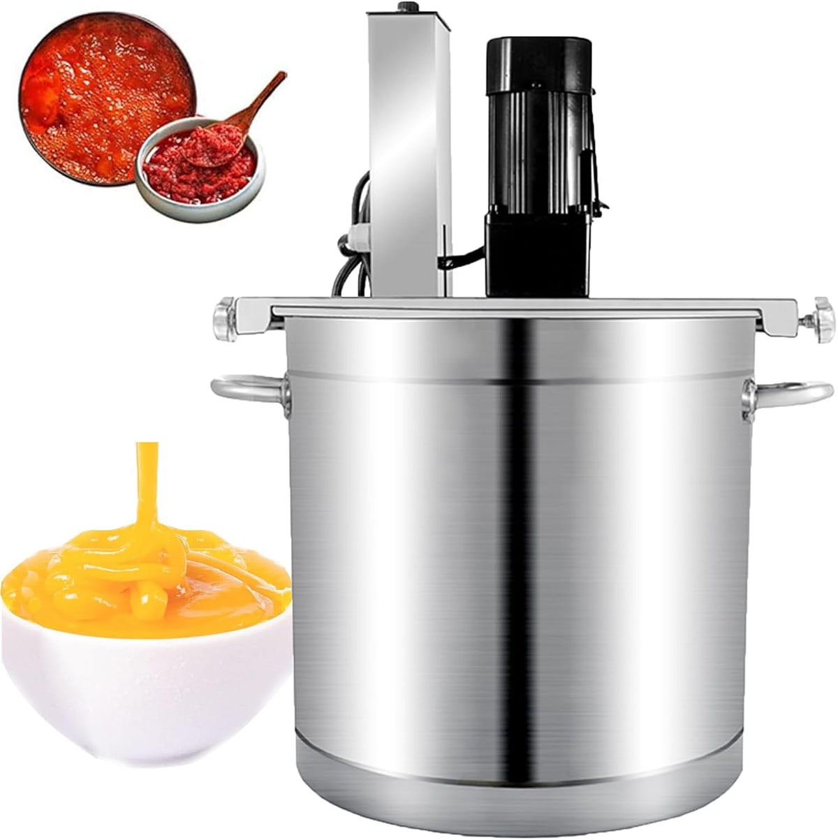 Elektrische Mischmaschine für den gewerblichen Gebrauch - 20L Automatischer Lebensmittelmixer mit 120W Leistung, 4-Klingen-Rührschaber, Ein-Knopf-Start, einstellbare Geschwindigkeit für Marmelade und