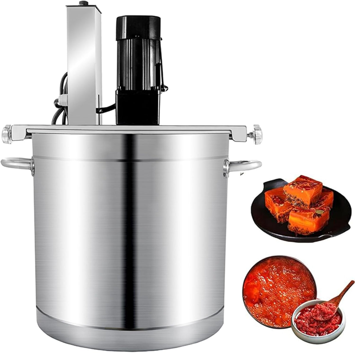 Elektrische Mischmaschine für den gewerblichen Gebrauch - 20L Automatischer Lebensmittelmixer mit 120W Leistung, 4-Klingen-Rührschaber, Ein-Knopf-Start, einstellbare Geschwindigkeit für Marmelade und
