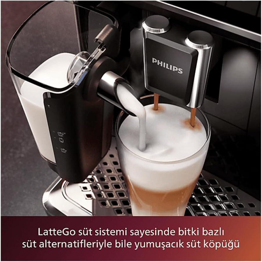Philips Kaffeevollautomat LatteGo 5400 Serie, Schwarz, 12 Spezialitäten