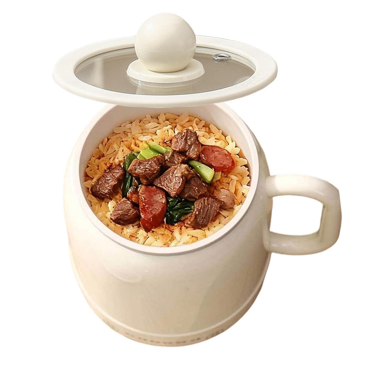 Slow Cooker 6-in-1 Elektrische Keramik-Antihaftbeschichtung, 800 ml mit ergonomischem Griff, ideal für Brei, Milch, Tee – perfekt für Zuhause, Wohnheim, Camping oder Autofahrten