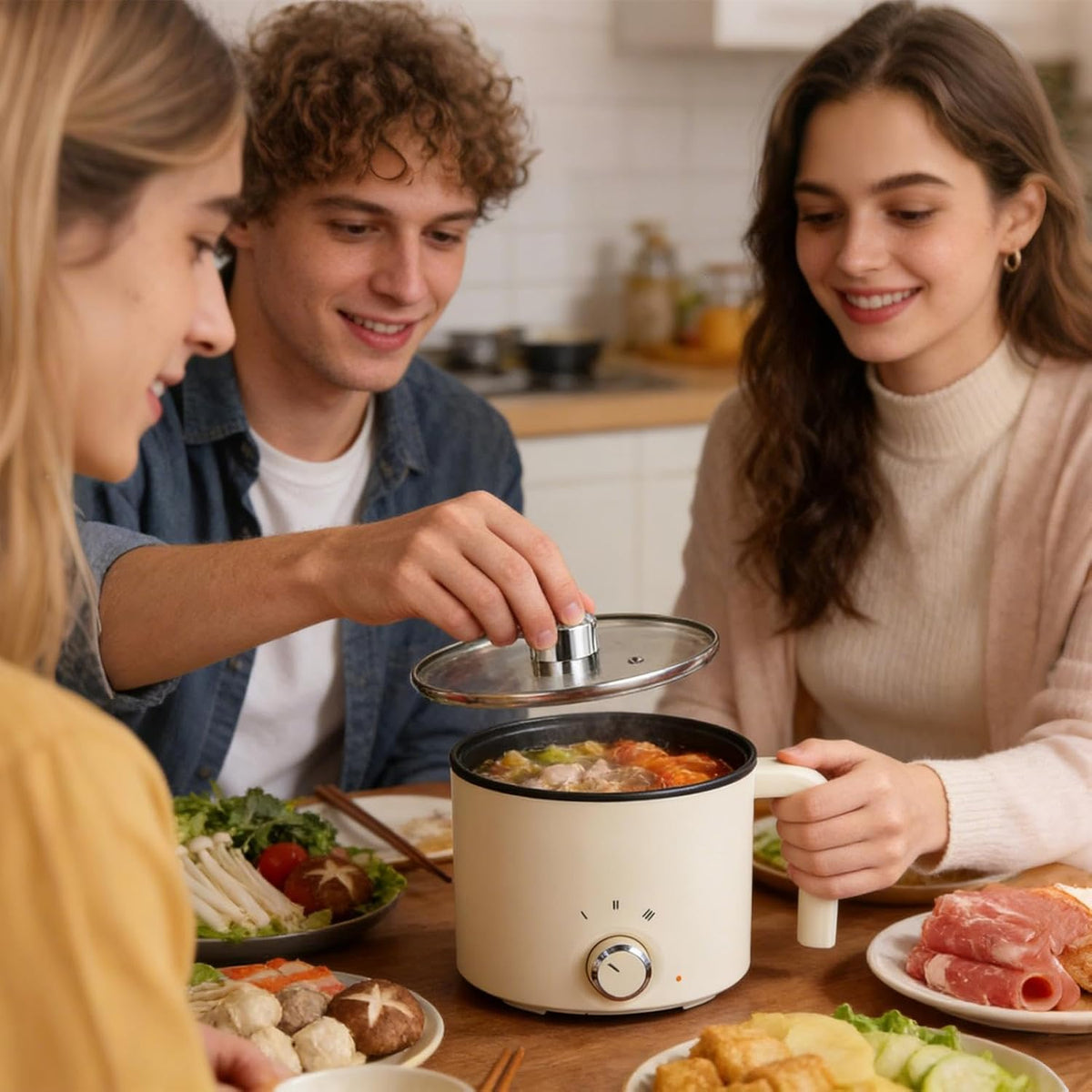 Electric Pot | 7,87 x 7,68 x 6,3 Zoll Overheat Protection Cookware | Electric Cooking Pot For Dorm - For College Students Teens Egg Pasta Soup Steak Oatmeal Apartment Dorm