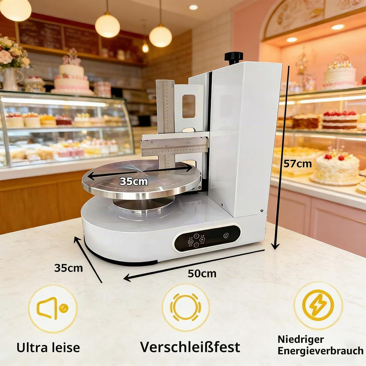 Automatische Kuchencreme Verteilmaschine, Kuchen Beschichtungs Glättungsmaschine, Elektrische Geburtstagskuchen Creme Verteilmaschine，für die Herstellung von 4-12 Zoll Kuchen