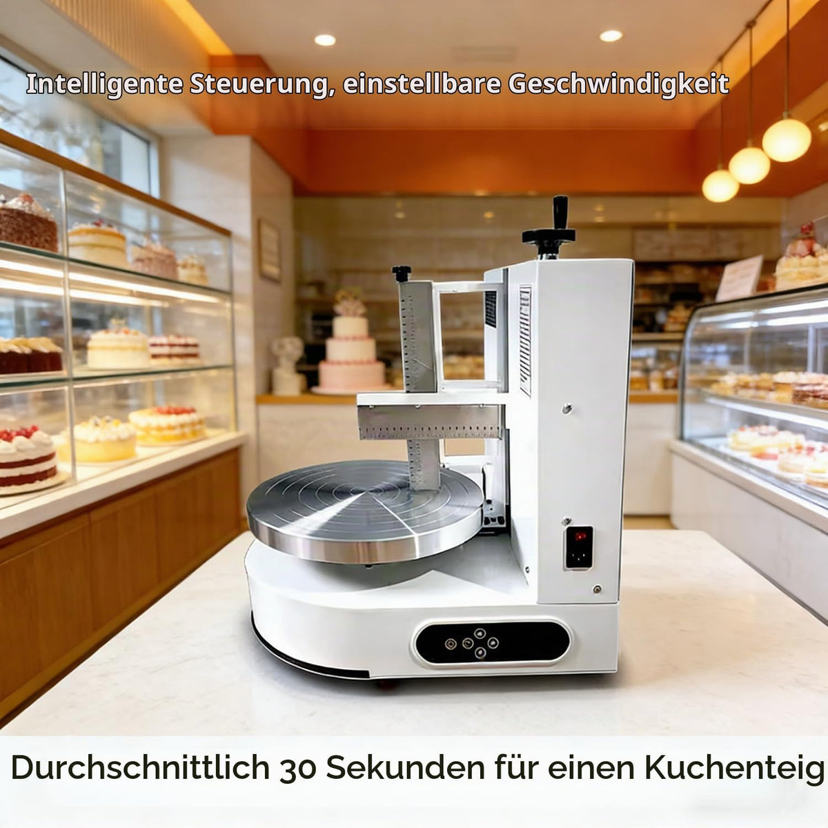 Automatische Kuchencreme Verteilmaschine, Kuchen Beschichtungs Glättungsmaschine, Elektrische Geburtstagskuchen Creme Verteilmaschine，für die Herstellung von 4-12 Zoll Kuchen