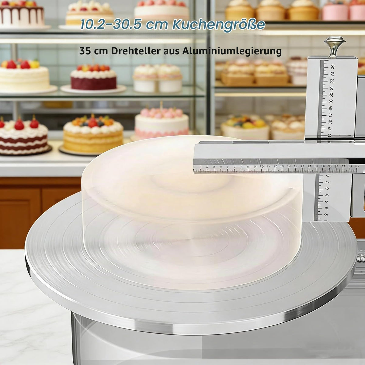 Automatische Kuchencreme Verteilmaschine, Kuchen Beschichtungs Glättungsmaschine, Elektrische Geburtstagskuchen Creme Verteilmaschine，für die Herstellung von 4-12 Zoll Kuchen