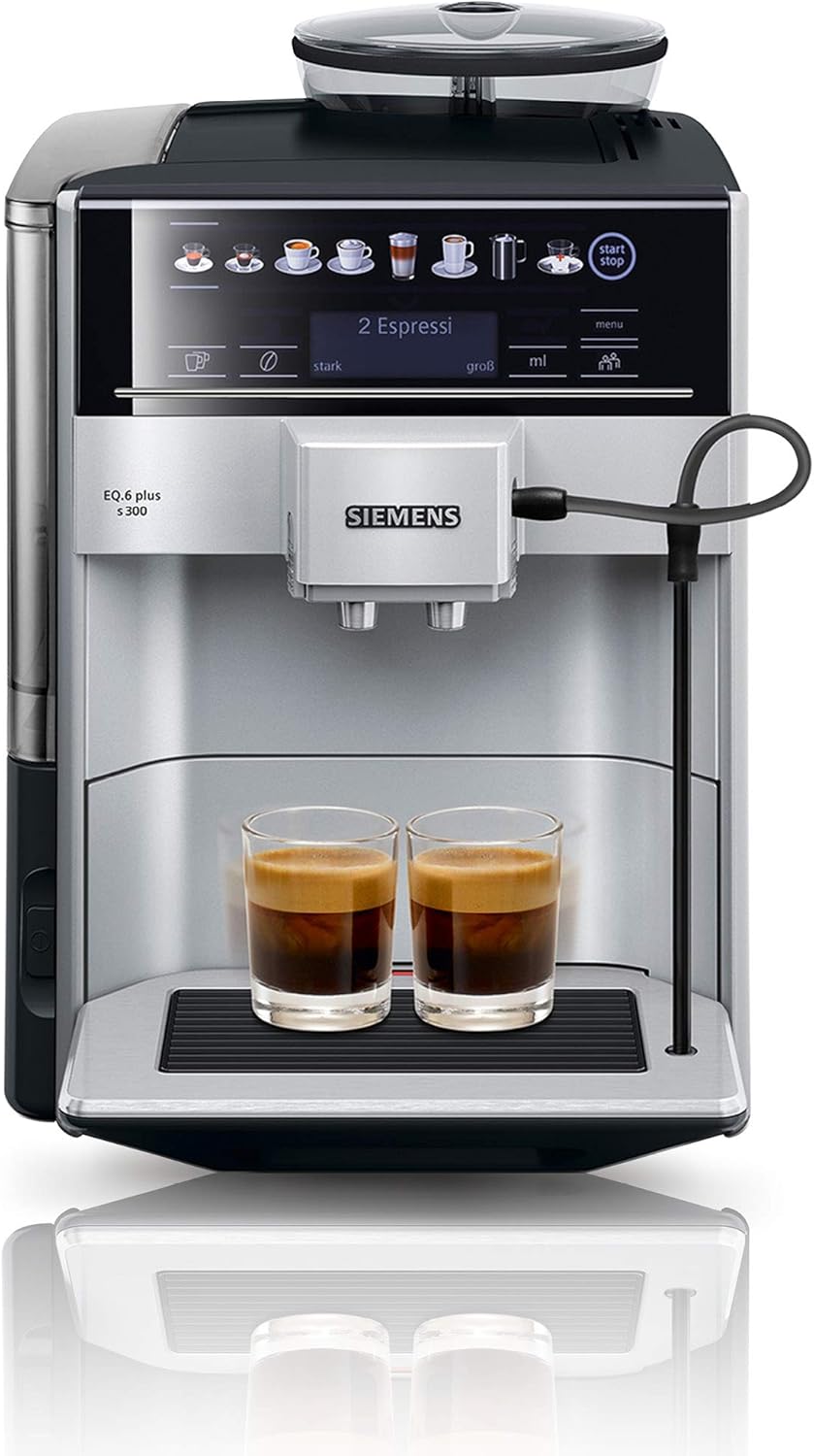 Siemens Kaffeevollautomat EQ6 plus s300, 11 Getränke, TE653501DE, Silber