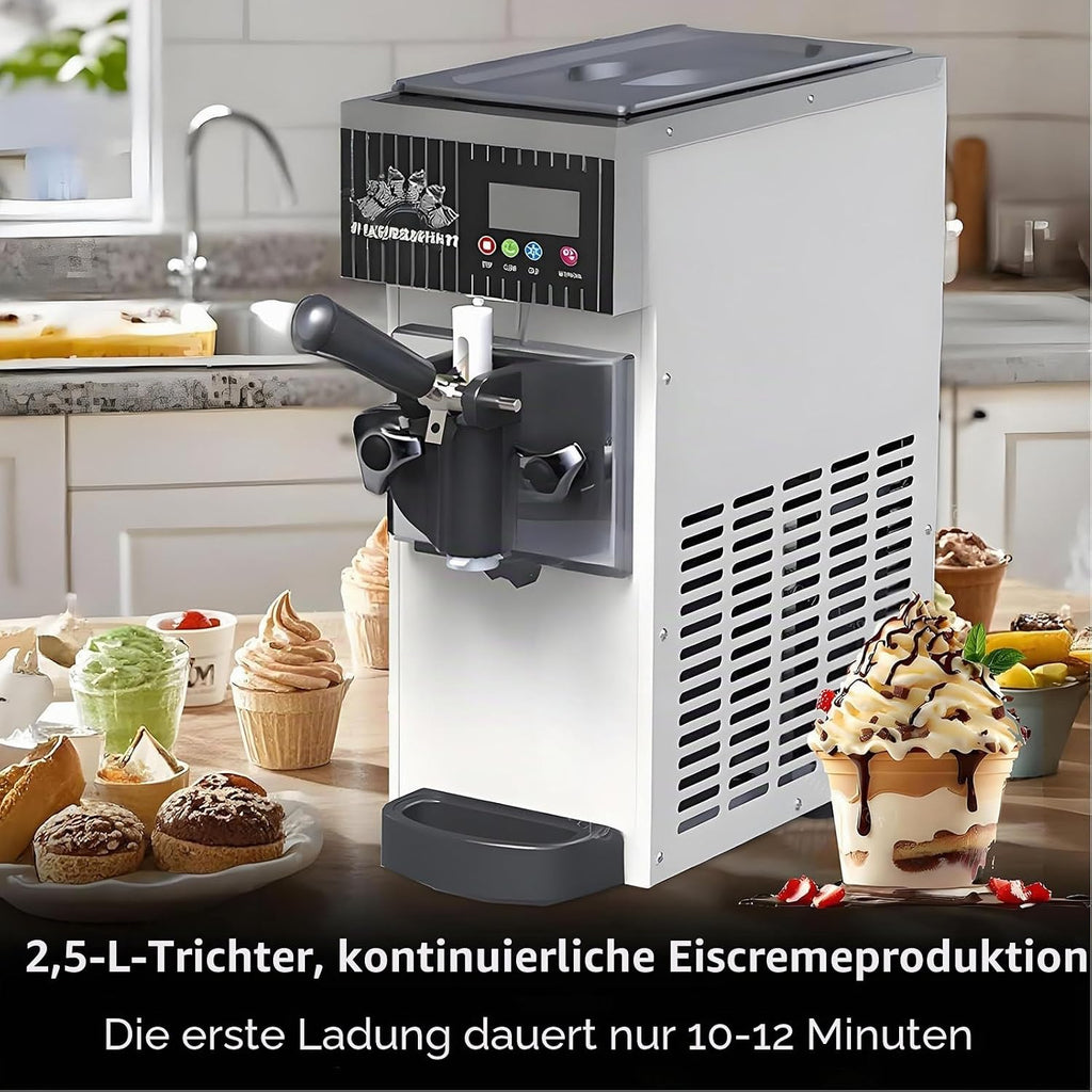 Commercial & Home Soft Serve Ice Cream Maker with LCD Panel, Countertop Design for Easy Operation, High Output Efficiency