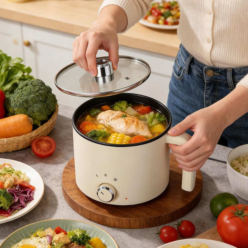Electric Pot | 7,87 x 7,68 x 6,3 Zoll Overheat Protection Cookware | Electric Cooking Pot For Dorm - For College Students Teens Egg Pasta Soup Steak Oatmeal Apartment Dorm